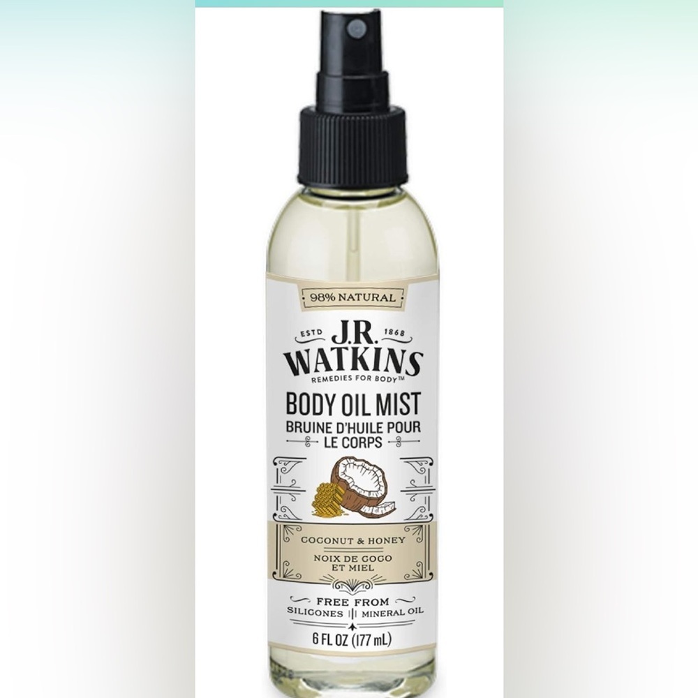 JR Watkins Natural Hydrating Body Oil Mist, Coconut Milk & Honey (059)